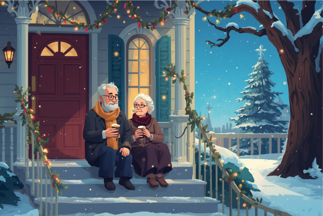 Mother and son on Christmas.png